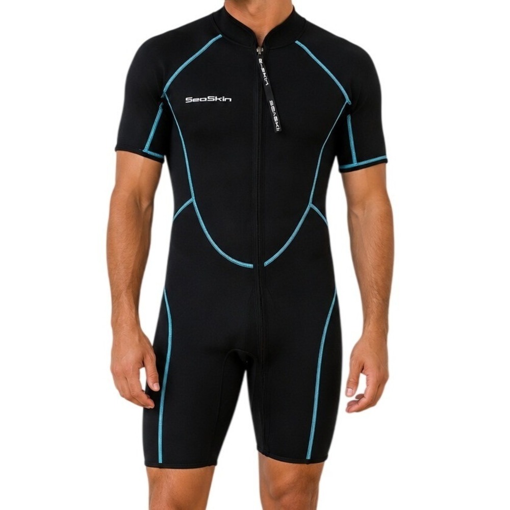 SeaSkin Black Shorty Wetsuit Men's Large